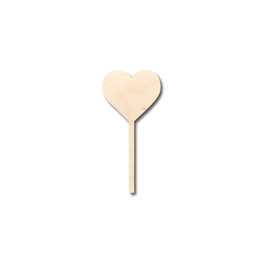 Unfinished Wood Heart Stick Lolipop Shape - Craft - up to 46" DIY - NameSigns.com