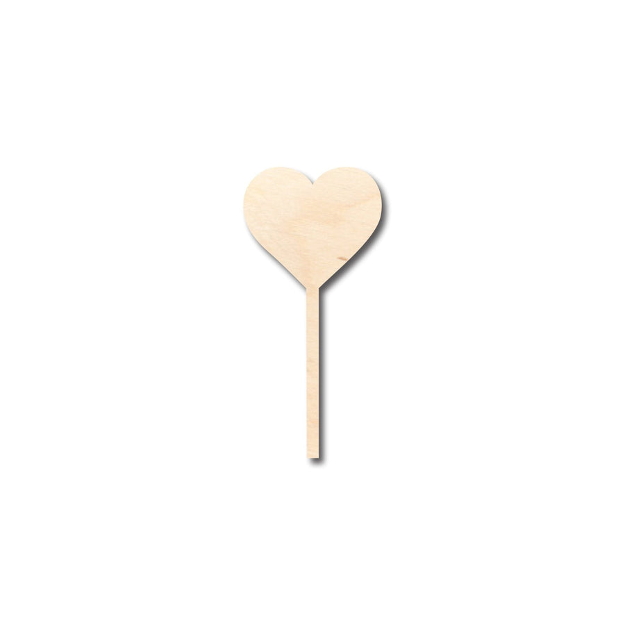 Unfinished Wood Heart Stick Lolipop Shape - Craft - up to 46" DIY - NameSigns.com