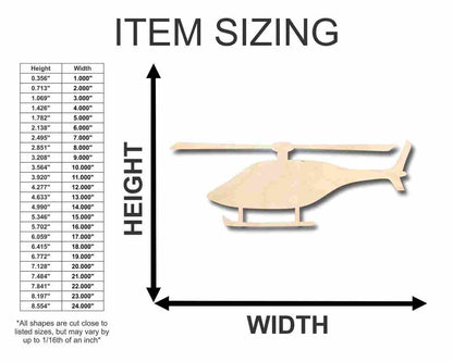 Unfinished Wood Helicopter Shape - Military - News - Craft - up to 46" DIY - NameSigns.com