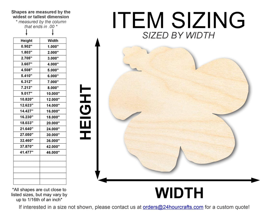 Unfinished Wood Hibiscus Flower Silhouette | DIY Craft Cutout | up to 46" DIY - NameSigns.com