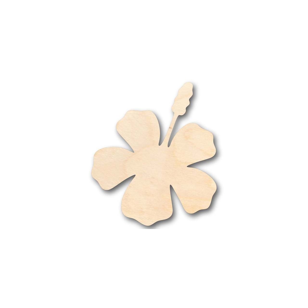 Unfinished Wood Hibiscus Shape - Spring - Flower - Craft - up to 46" DIY - NameSigns.com