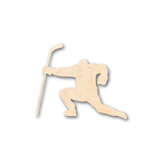 Unfinished Wood Hockey Player Shape - Craft - up to 46" DIY - NameSigns.com