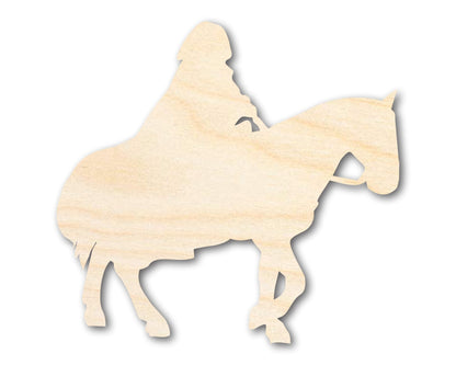 Unfinished Wood Hooded Horse and Rider Shape - Craft - up to 46" - NameSigns.com