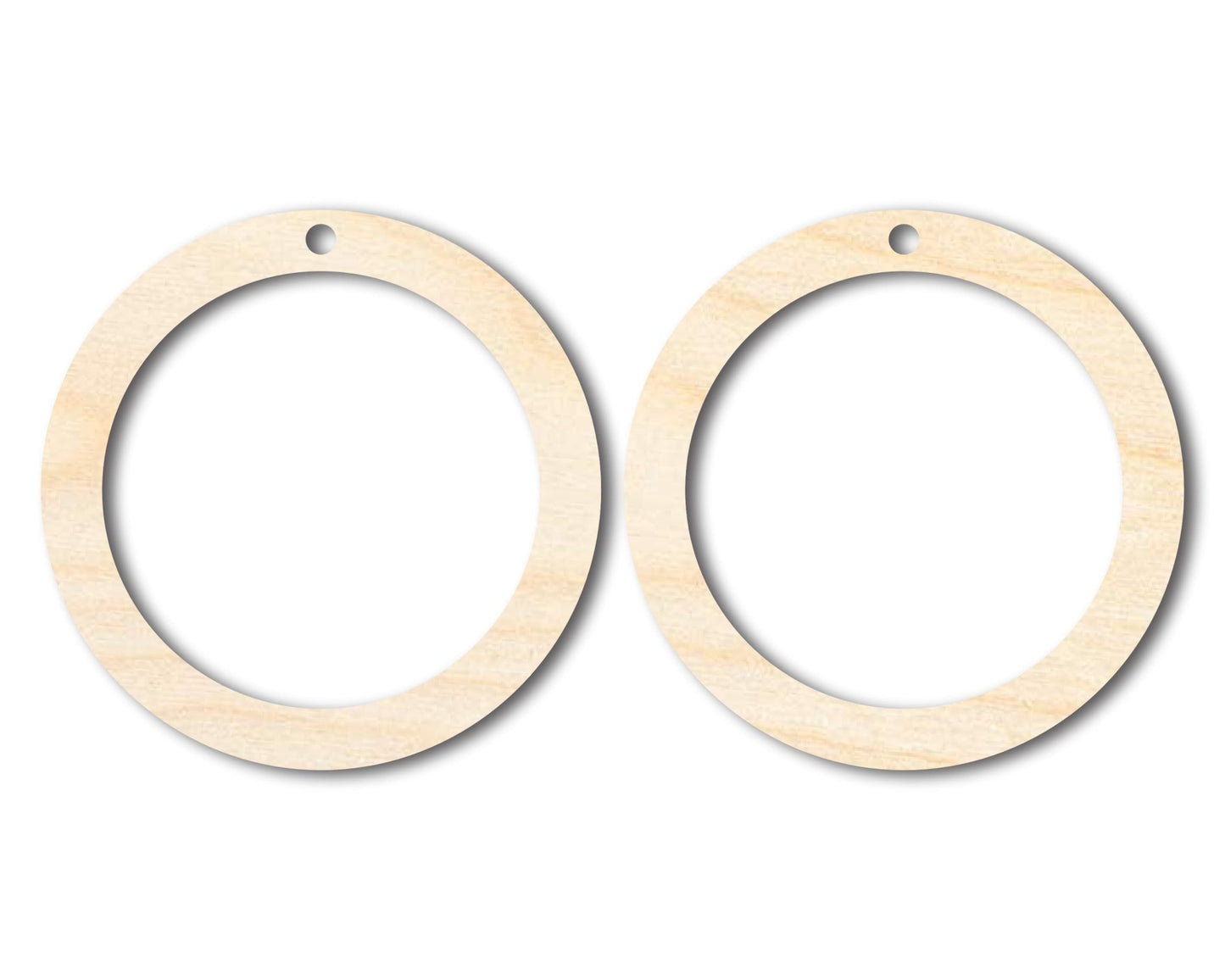 Unfinished Wood Hoop Earring Blank Pair - DIY Jewelry Craft - Available in 1" to 3" - NameSigns.com