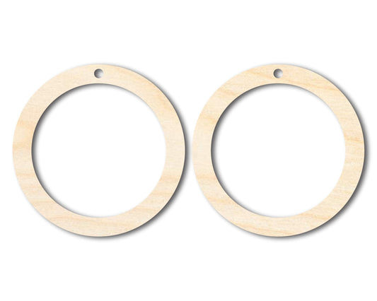 Unfinished Wood Hoop Earring Blank Pair - DIY Jewelry Craft - Available in 1" to 3" - NameSigns.com