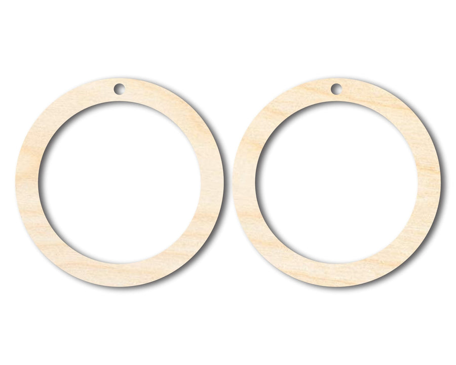 Unfinished Wood Hoop Earring Blank Pair - DIY Jewelry Craft - Available in 1" to 3" - NameSigns.com