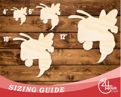 Unfinished Wood Hornet Mascot Shape | DIY Craft Cutout | up to 46" DIY - NameSigns.com