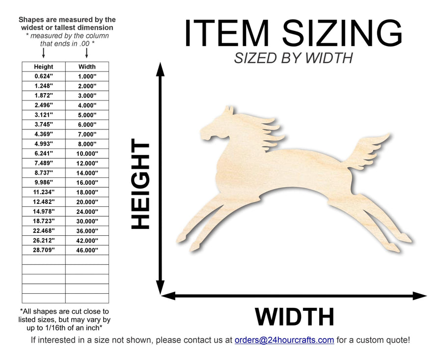 Unfinished Wood Horse Petroglyph Silhouette | DIY Native American Craft Cutout | up to 46" DIY - NameSigns.com