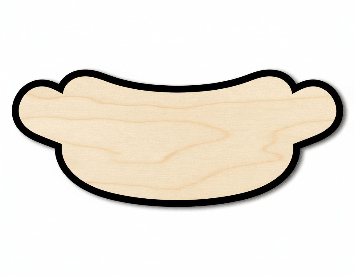 Unfinished Wood Hot Dog Shape | Craft Cutout | up to 46" DIY - NameSigns.com