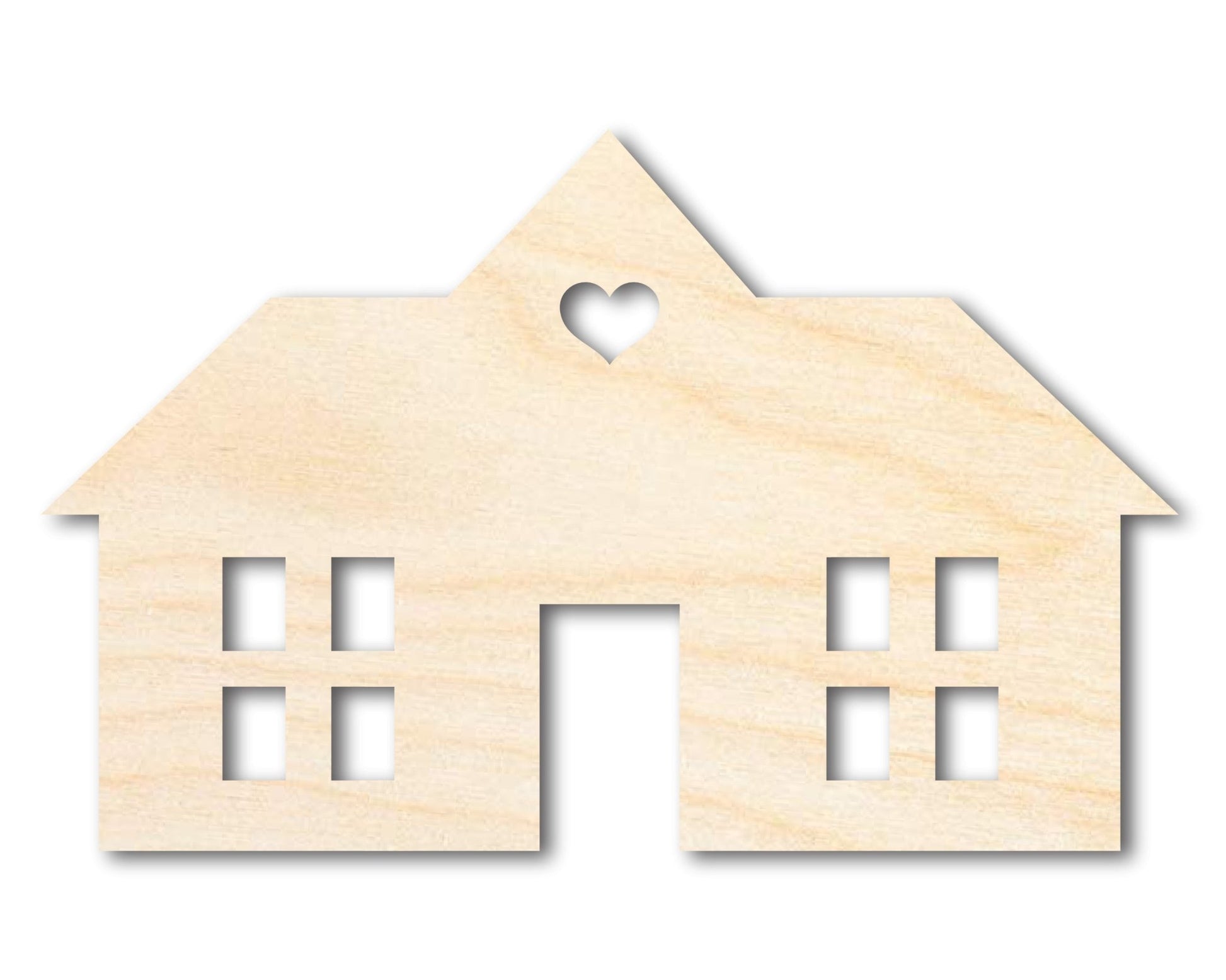 Unfinished Wood House Silhouette Shape - Craft - up to 46" - NameSigns.com