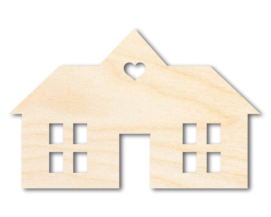 Unfinished Wood House Silhouette Shape - Craft - up to 46" - NameSigns.com