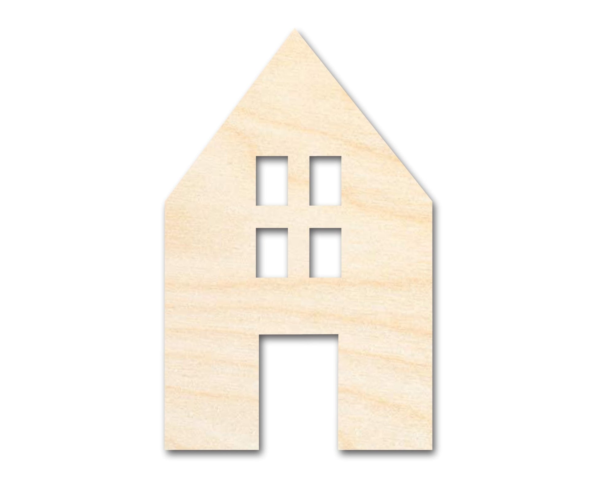 Unfinished Wood House Silhouette Shape - Craft - up to 46" - NameSigns.com