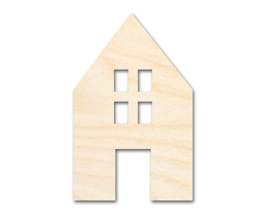 Unfinished Wood House Silhouette Shape - Craft - up to 46" - NameSigns.com