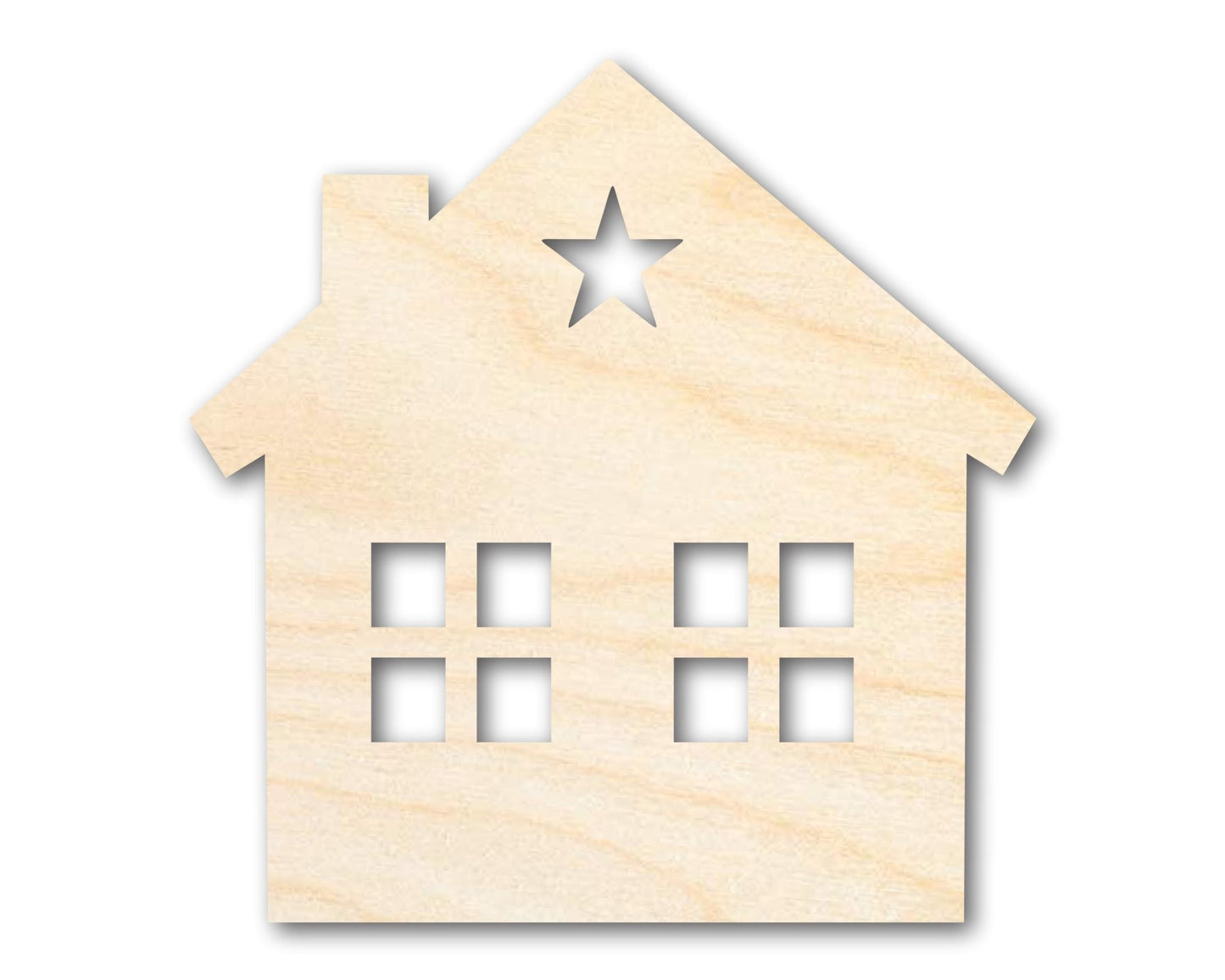 Unfinished Wood House Silhouette Shape - Craft - up to 46" - NameSigns.com