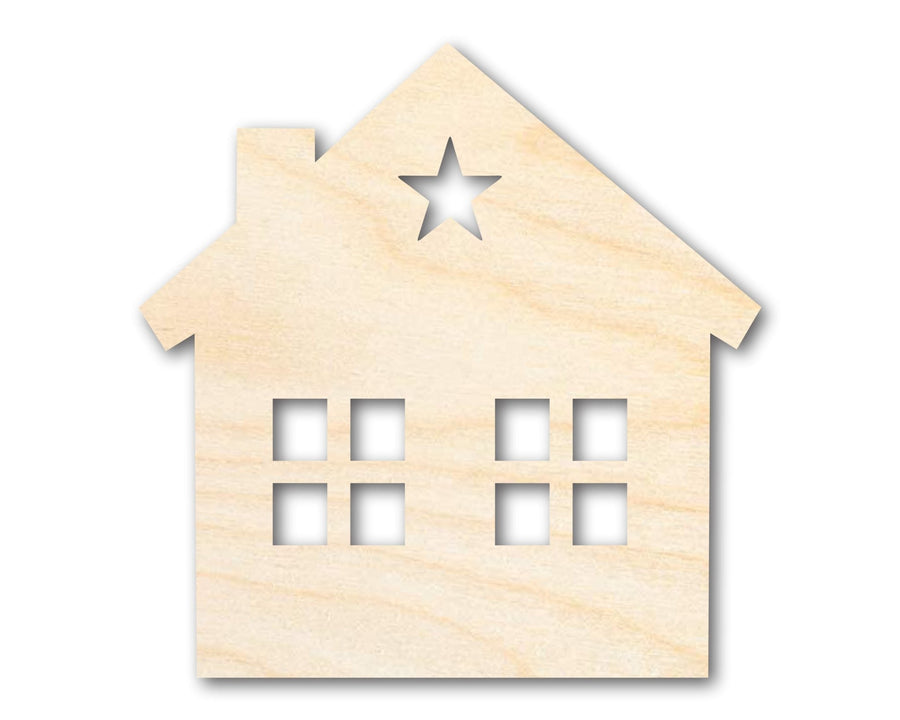 Unfinished Wood House Silhouette Shape - Craft - up to 46" - NameSigns.com