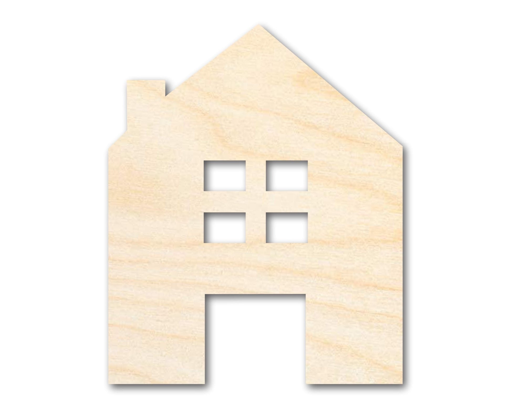 Unfinished Wood House Silhouette Shape - Craft - up to 46" - NameSigns.com