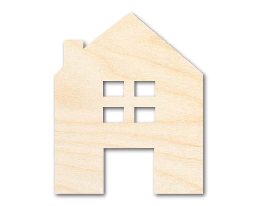 Unfinished Wood House Silhouette Shape - Craft - up to 46" - NameSigns.com