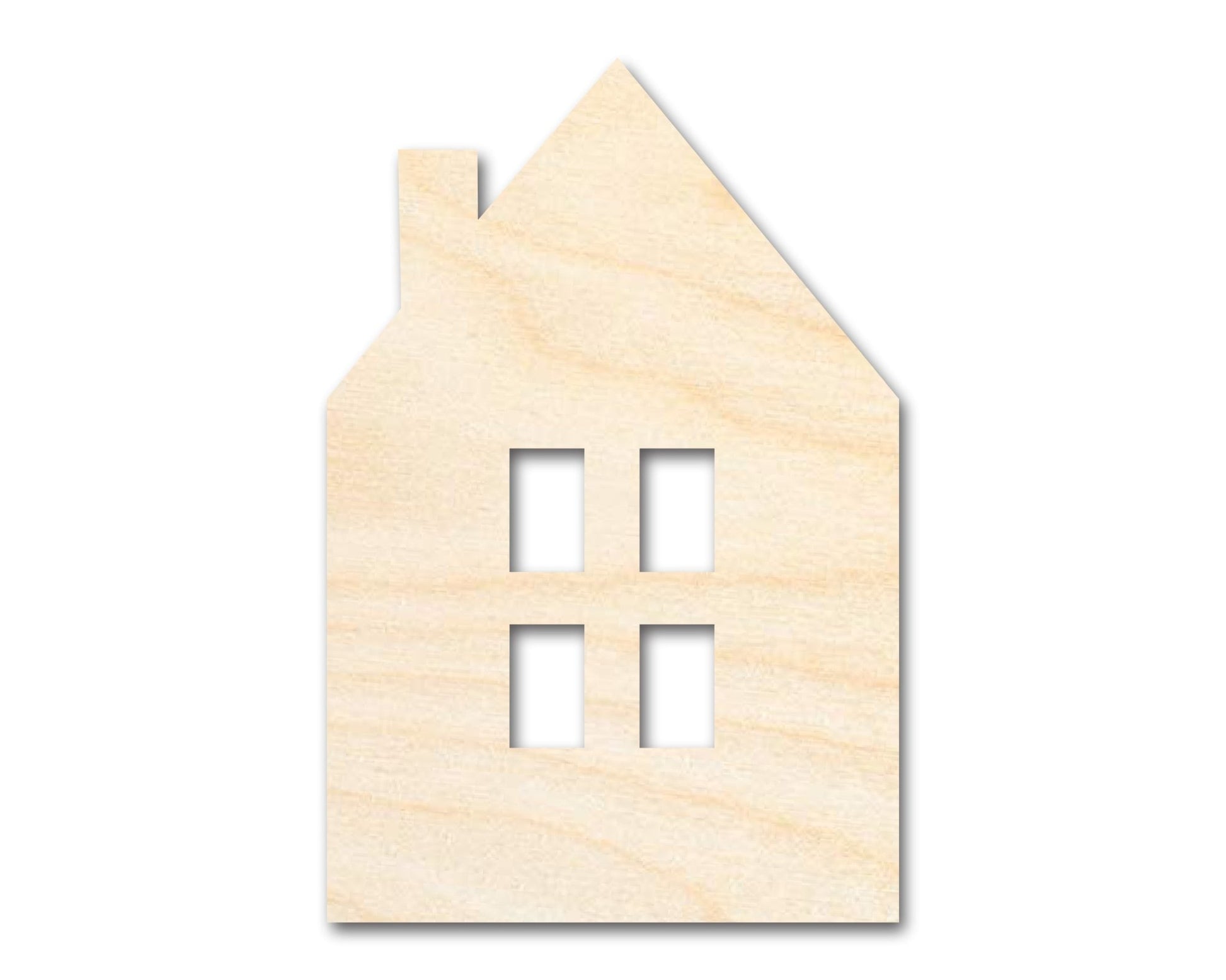 Unfinished Wood House Window Silhouette Shape | DIY Craft Cutout | Up to 36" - NameSigns.com