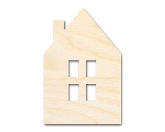 Unfinished Wood House Window Silhouette Shape | DIY Craft Cutout | Up to 36" - NameSigns.com
