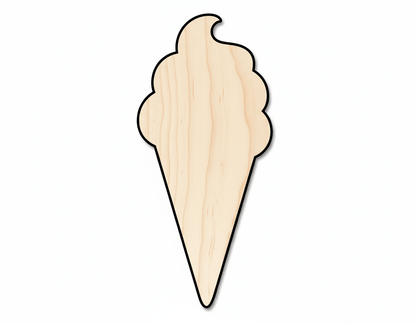 Unfinished Wood Ice Cream Shape | Soft Serve | Food | Summer | Craft Cutout | up to 46" DIY - NameSigns.com