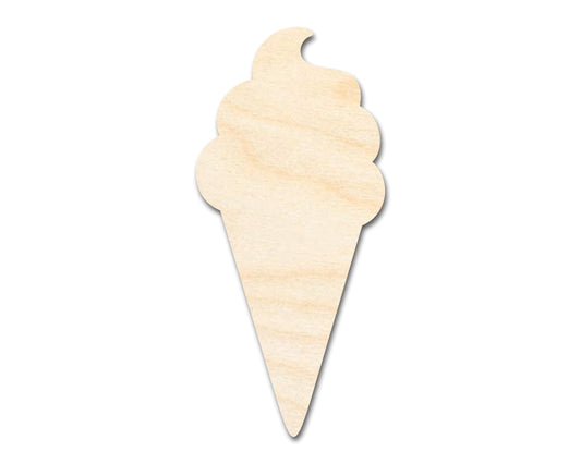 Unfinished Wood Ice Cream Shape | Soft Serve | Food | Summer | Craft Cutout | up to 46" DIY - NameSigns.com