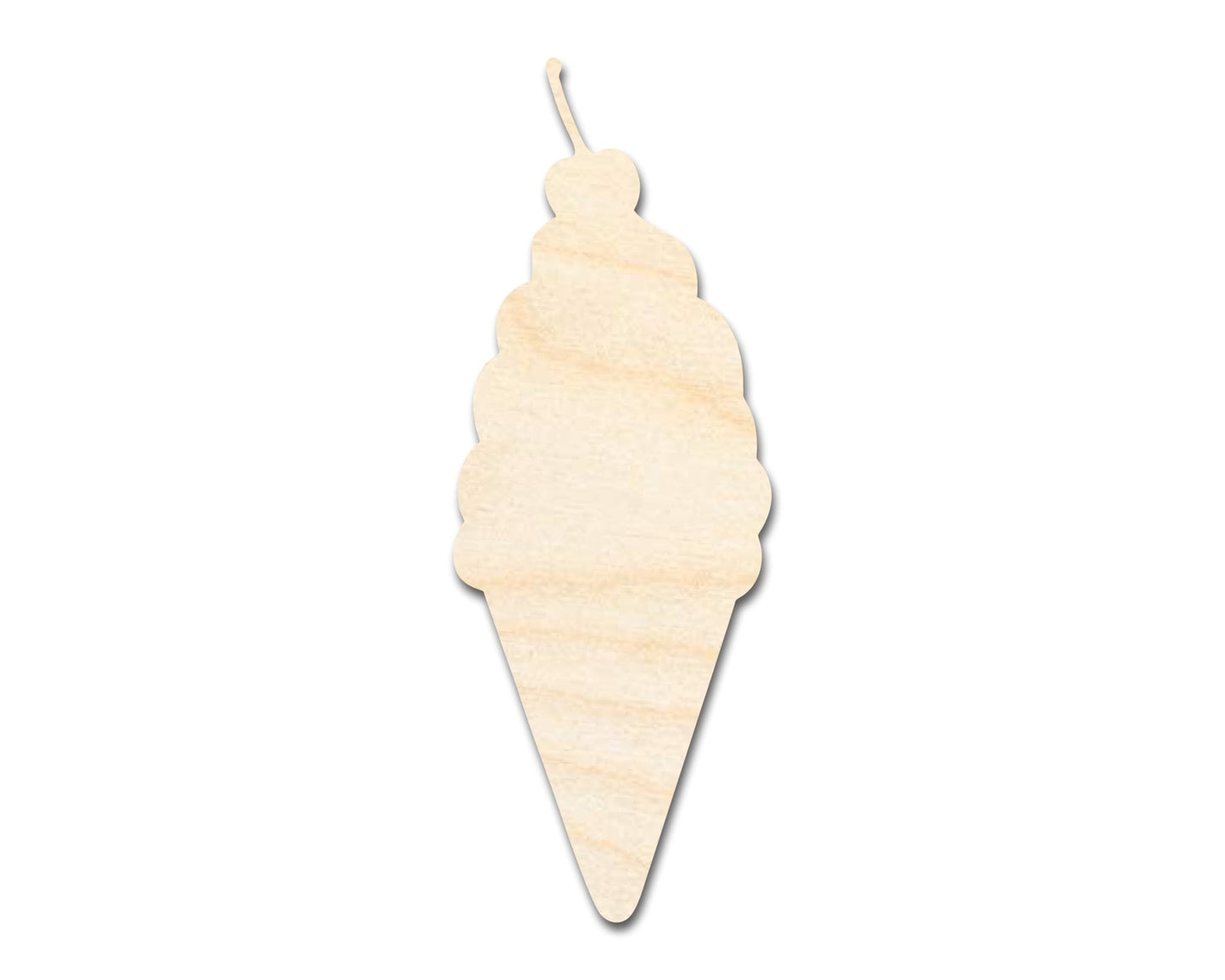 Unfinished Wood Ice Cream with Cherry Shape | DIY Craft Cutout | up to 46" DIY - NameSigns.com