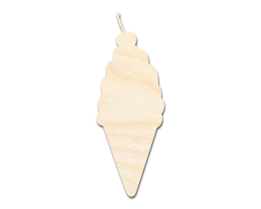 Unfinished Wood Ice Cream with Cherry Shape | DIY Craft Cutout | up to 46" DIY - NameSigns.com