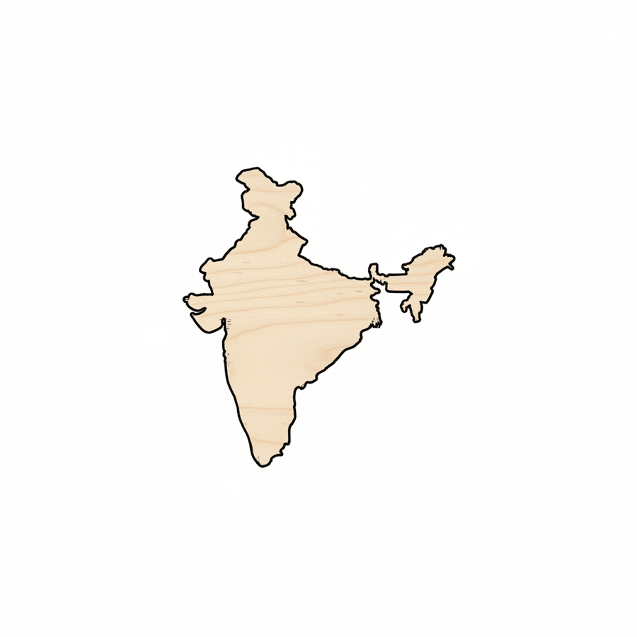 Unfinished Wood India Shape - Country - Craft - up to 46" DIY - NameSigns.com