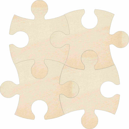 Unfinished Wood Interlocking Puzzle Shape | Autism Awareness | Craft Cutout | up to 46" DIY - NameSigns.com