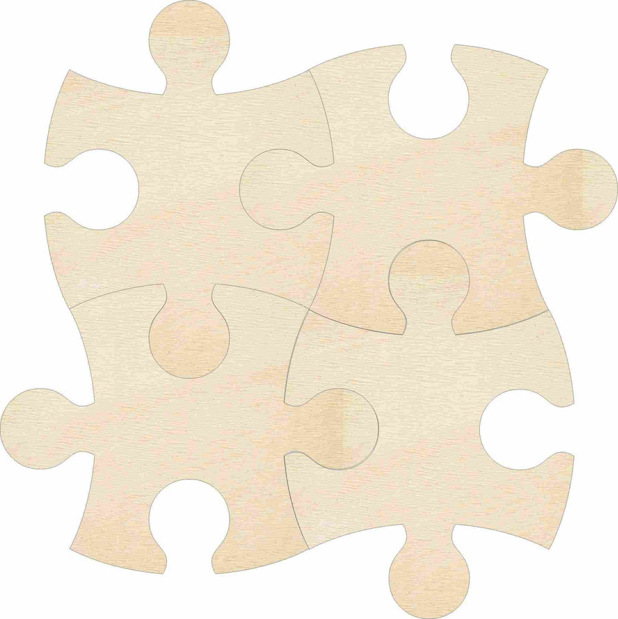 Unfinished Wood Interlocking Puzzle Shape | Autism Awareness | Craft Cutout | up to 46" DIY - NameSigns.com