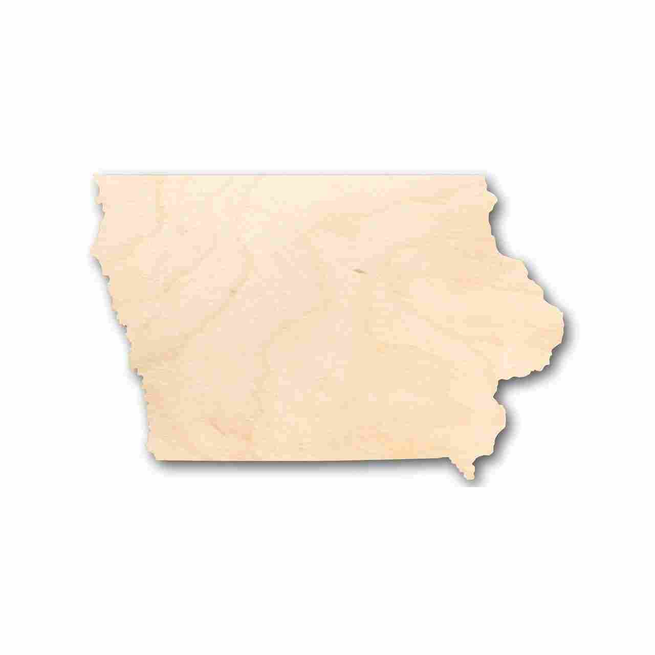 Unfinished Wood Iowa Shape - State - Craft - up to 46" DIY - NameSigns.com