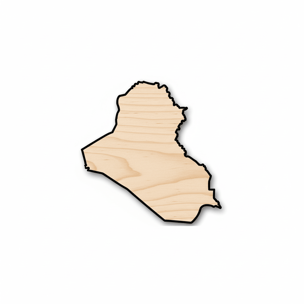 Unfinished Wood Iraq Shape - Country - Craft - up to 46" DIY - NameSigns.com