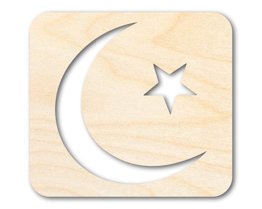Unfinished Wood Islam Symbol Shape | DIY Craft Cutout | up to 46" DIY - NameSigns.com