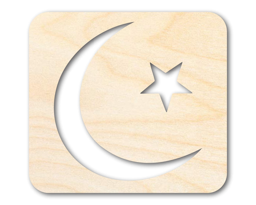 Unfinished Wood Islam Symbol Shape | DIY Craft Cutout | up to 46" DIY - NameSigns.com