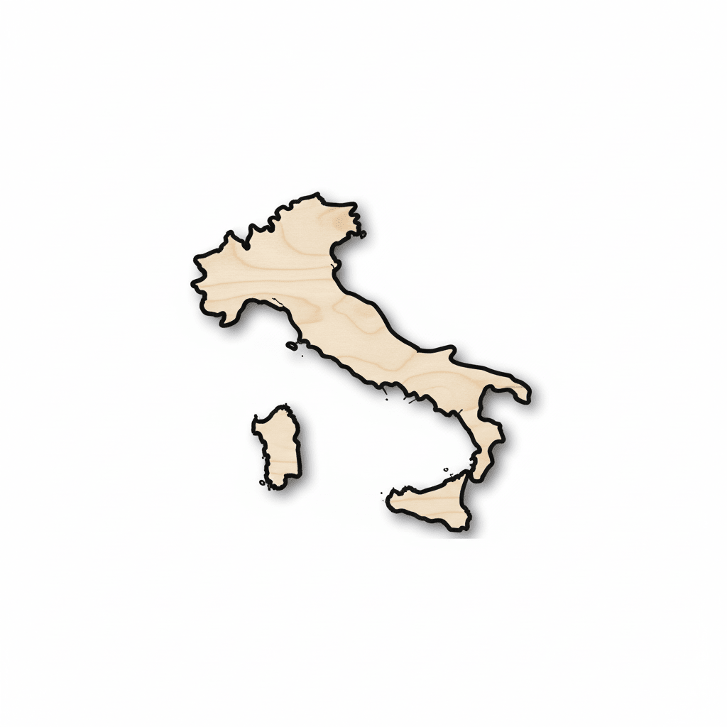 Unfinished Wood Italy Shape 3 Pieces - Country - Craft - up to 46" DIY - NameSigns.com