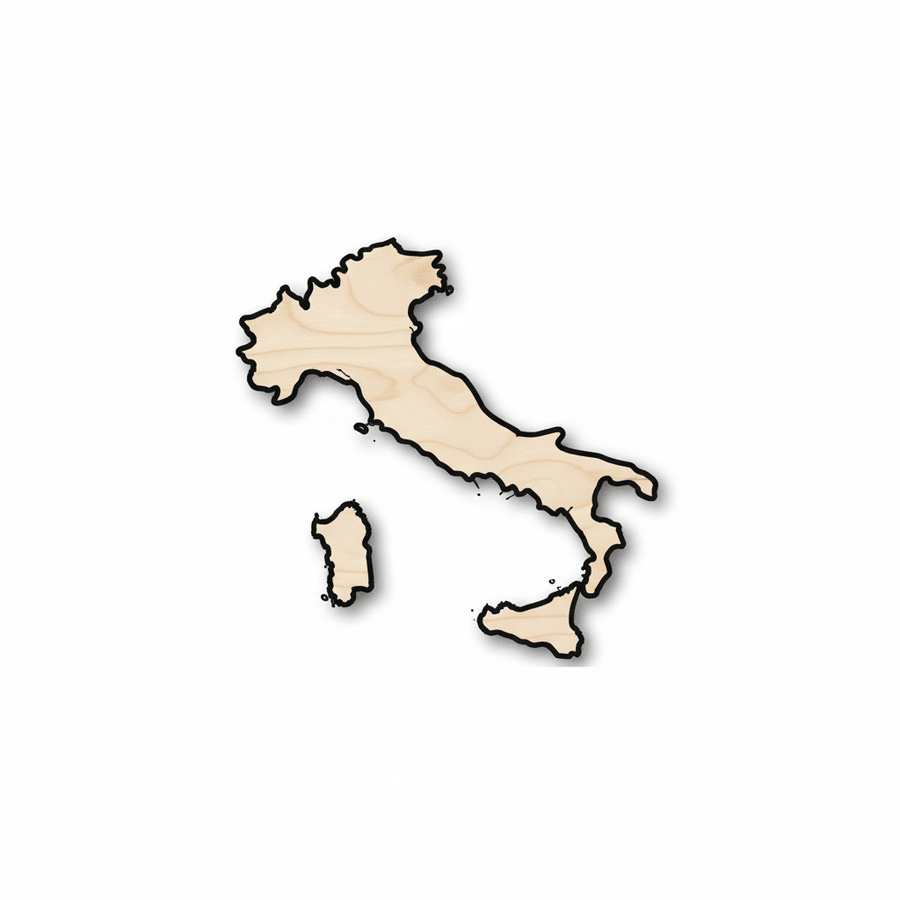 Unfinished Wood Italy Shape 3 Pieces - Country - Craft - up to 46" DIY - NameSigns.com