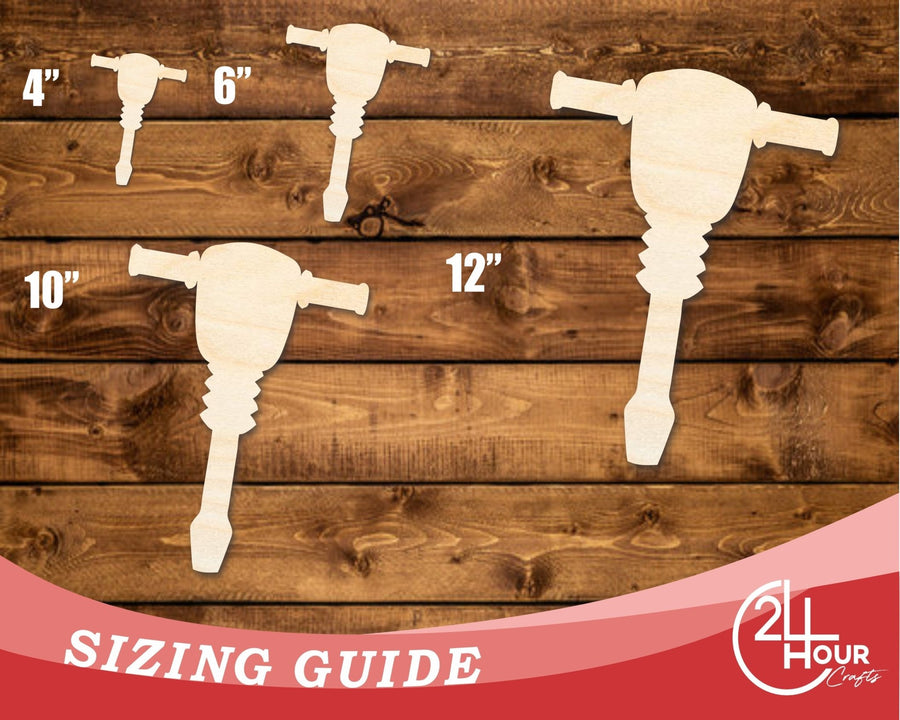 Unfinished Wood Jack Hammer Shape | DIY Craft Cutout | up to 46" DIY - NameSigns.com