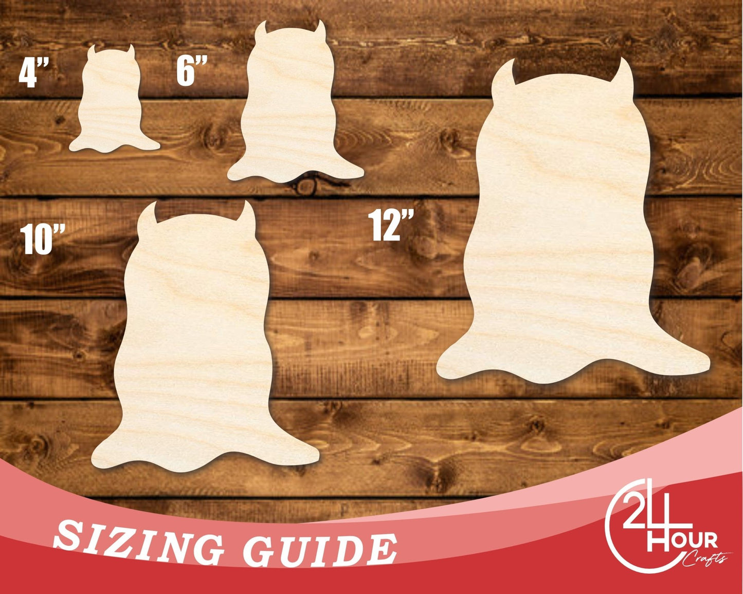 Unfinished Wood Jelly Monster Shape | DIY Craft Cutout | up to 46" DIY - NameSigns.com