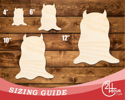 Unfinished Wood Jelly Monster Shape | DIY Craft Cutout | up to 46" DIY - NameSigns.com