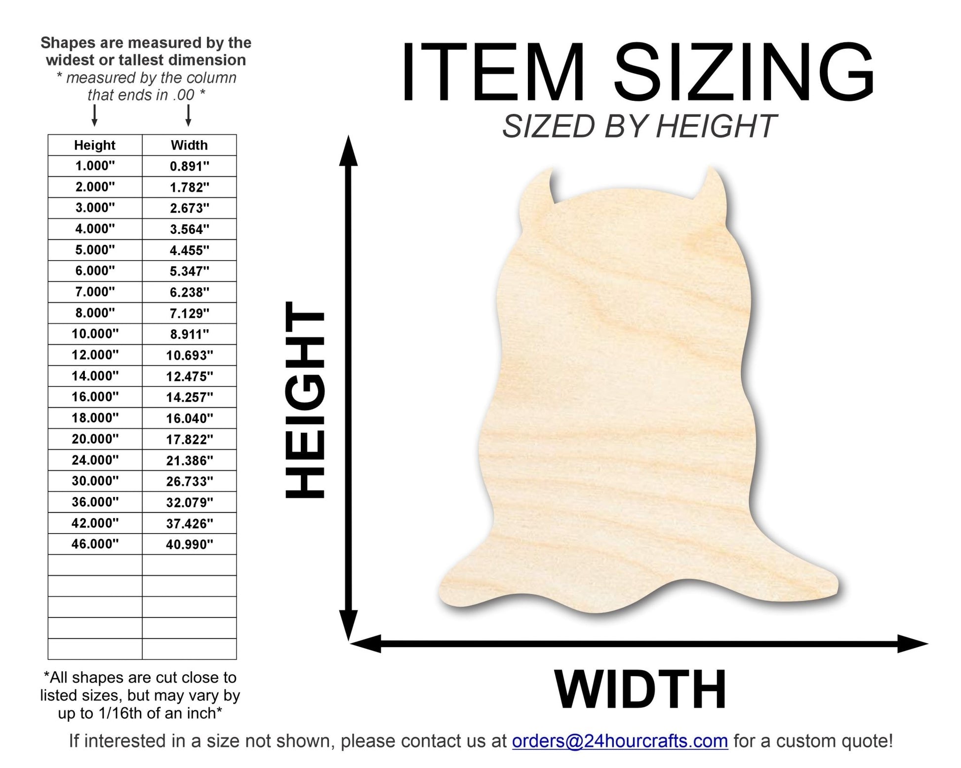 Unfinished Wood Jelly Monster Shape | DIY Craft Cutout | up to 46" DIY - NameSigns.com