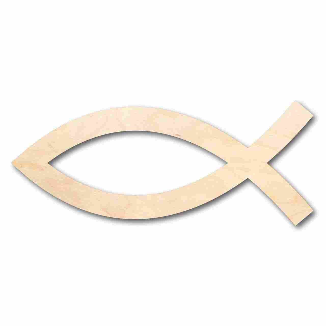 Unfinished Wood Jesus Fish Shape - Easter - Christian - Craft - up to 46" DIY - NameSigns.com