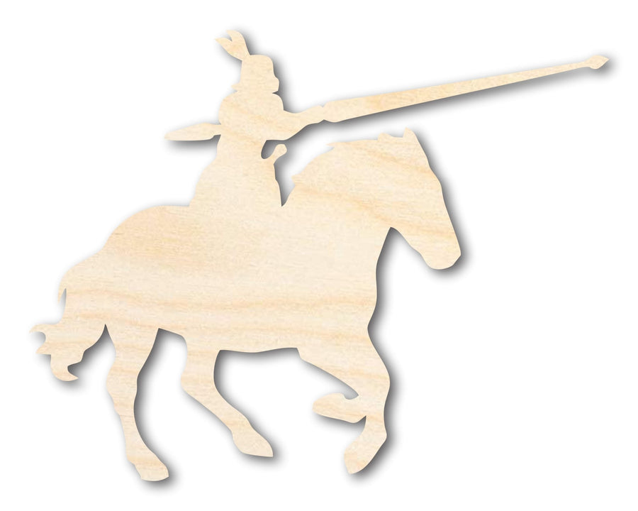 Unfinished Wood Jousting Knight Shape - Craft - up to 46" - NameSigns.com
