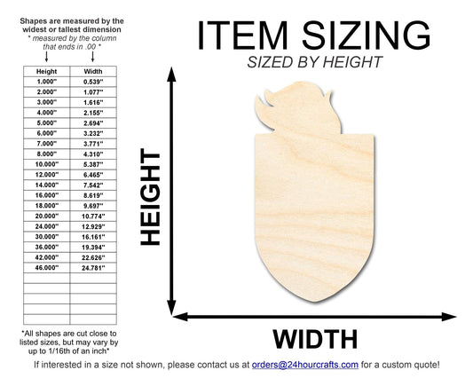 Unfinished Wood Knight Mascot Shape | DIY Craft Cutout | up to 46" DIY - NameSigns.com