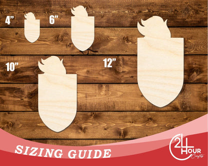 Unfinished Wood Knight Mascot Shape | DIY Craft Cutout | up to 46" DIY - NameSigns.com