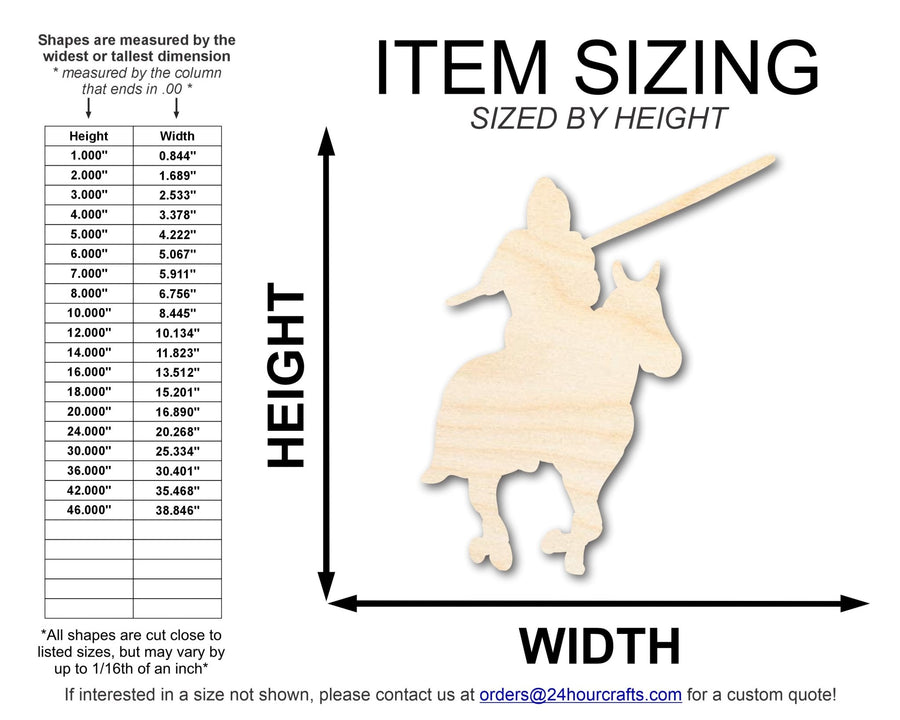 Unfinished Wood Knight Shape | DIY Craft Cutout | up to 46" DIY - NameSigns.com