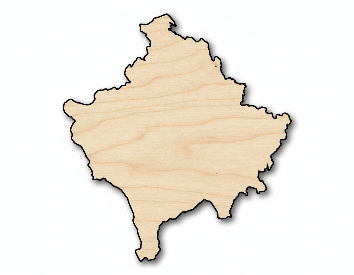 Unfinished Wood Kosovo Country Shape - Southeast Europe Craft - up to 46" DIY - NameSigns.com