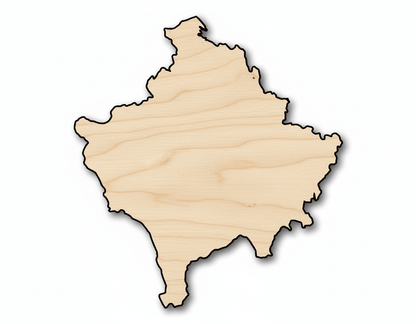 Unfinished Wood Kosovo Country Shape - Southeast Europe Craft - up to 46" DIY - NameSigns.com