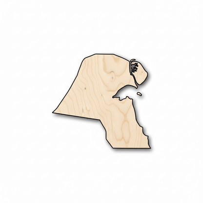 Unfinished Wood Kuwait Country Shape - Craft - up to 46" DIY - NameSigns.com