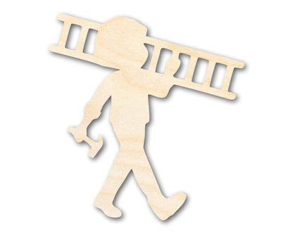 Unfinished Wood Ladder Worker Shape | DIY Craft Cutout | up to 46" DIY - NameSigns.com