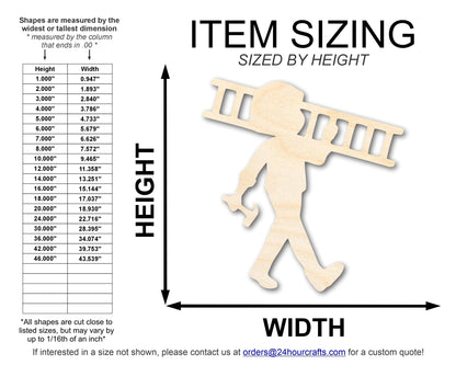 Unfinished Wood Ladder Worker Shape | DIY Craft Cutout | up to 46" DIY - NameSigns.com